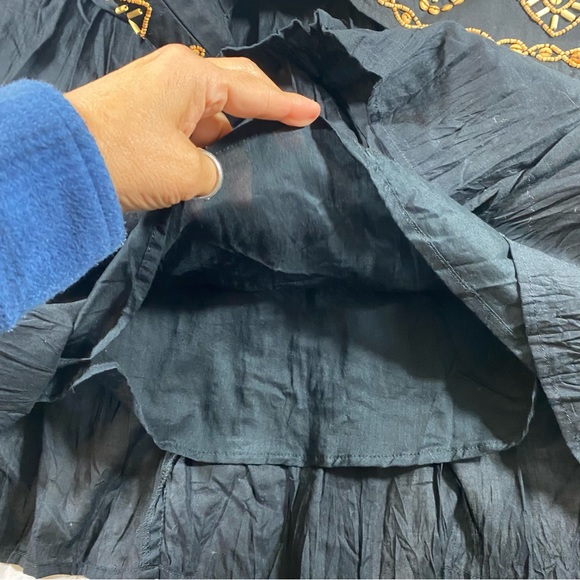 Boho Rafaella Full Midi Skirt Black Beaded Festival Aline Bohemian Size … - Picture 10 of 11